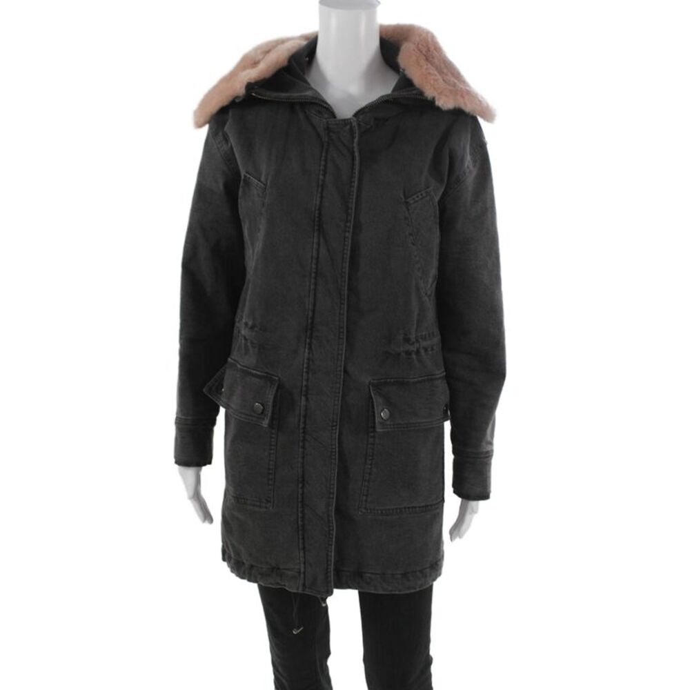 Margaret OLeary Womens Parka Gray Zip Long Sleeve Size M